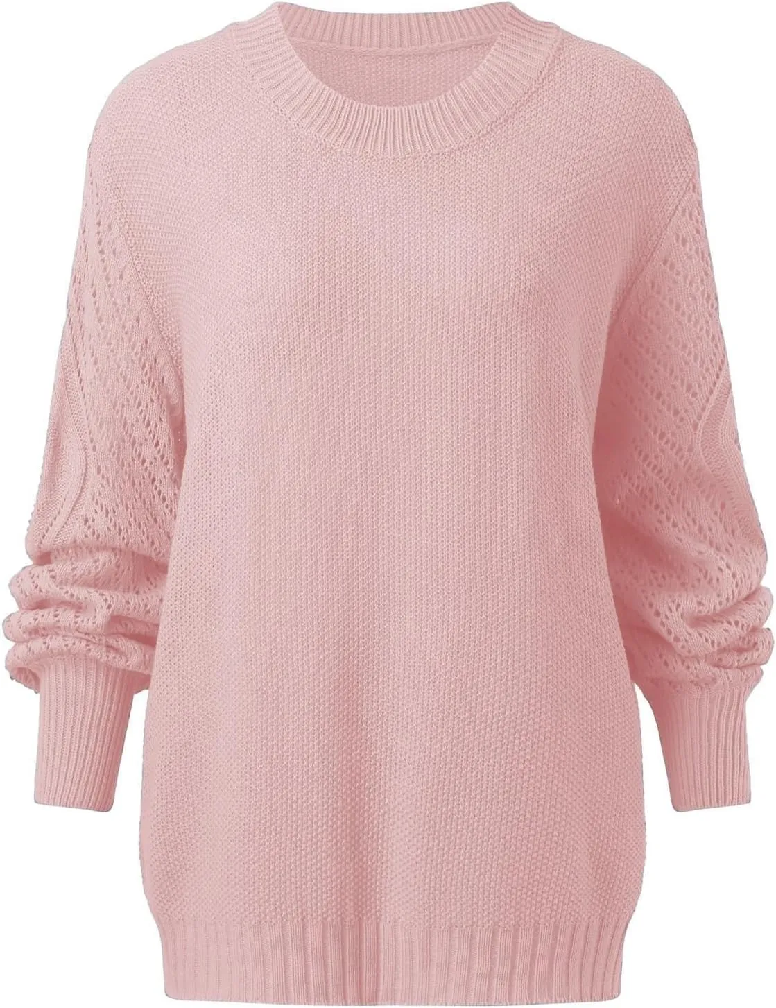 2024 Women's Pullover Autumn and Winter Solid Color Girls Daily Casual Fashion Knit Long Sleeve Sweater