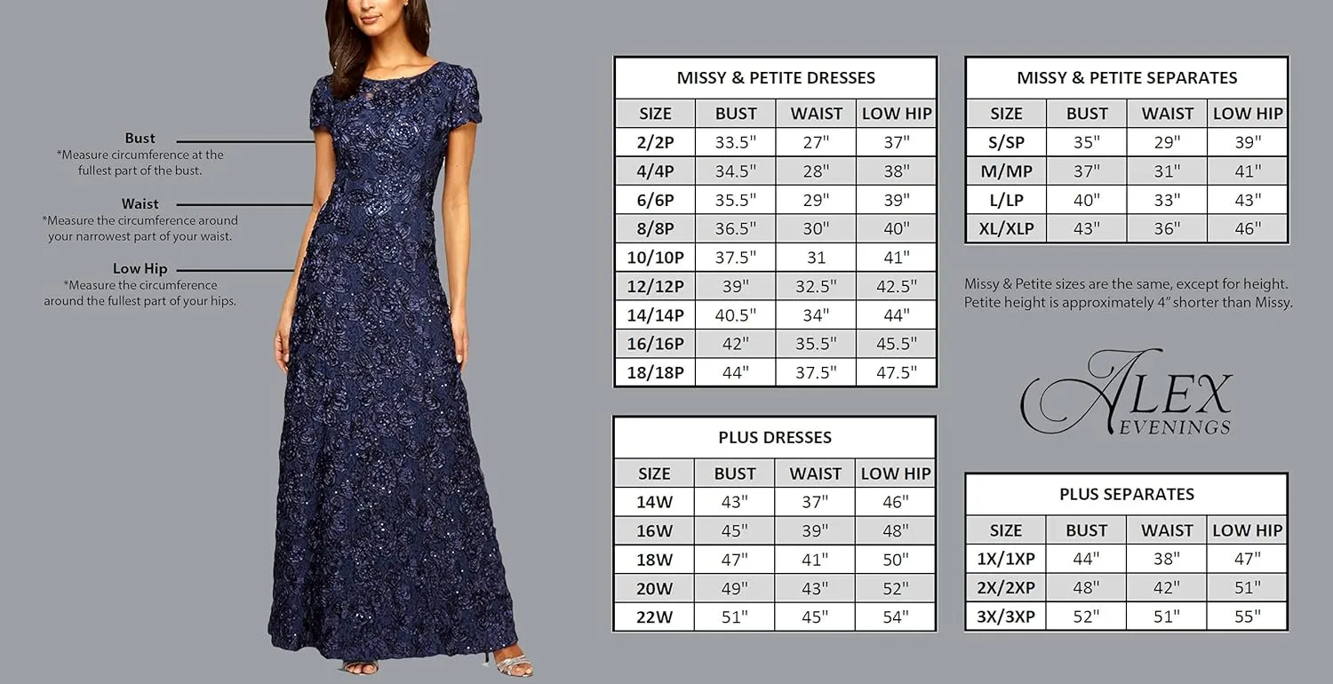 Alex Evenings Women's Long Maxi Skirt (Regular and Petite)