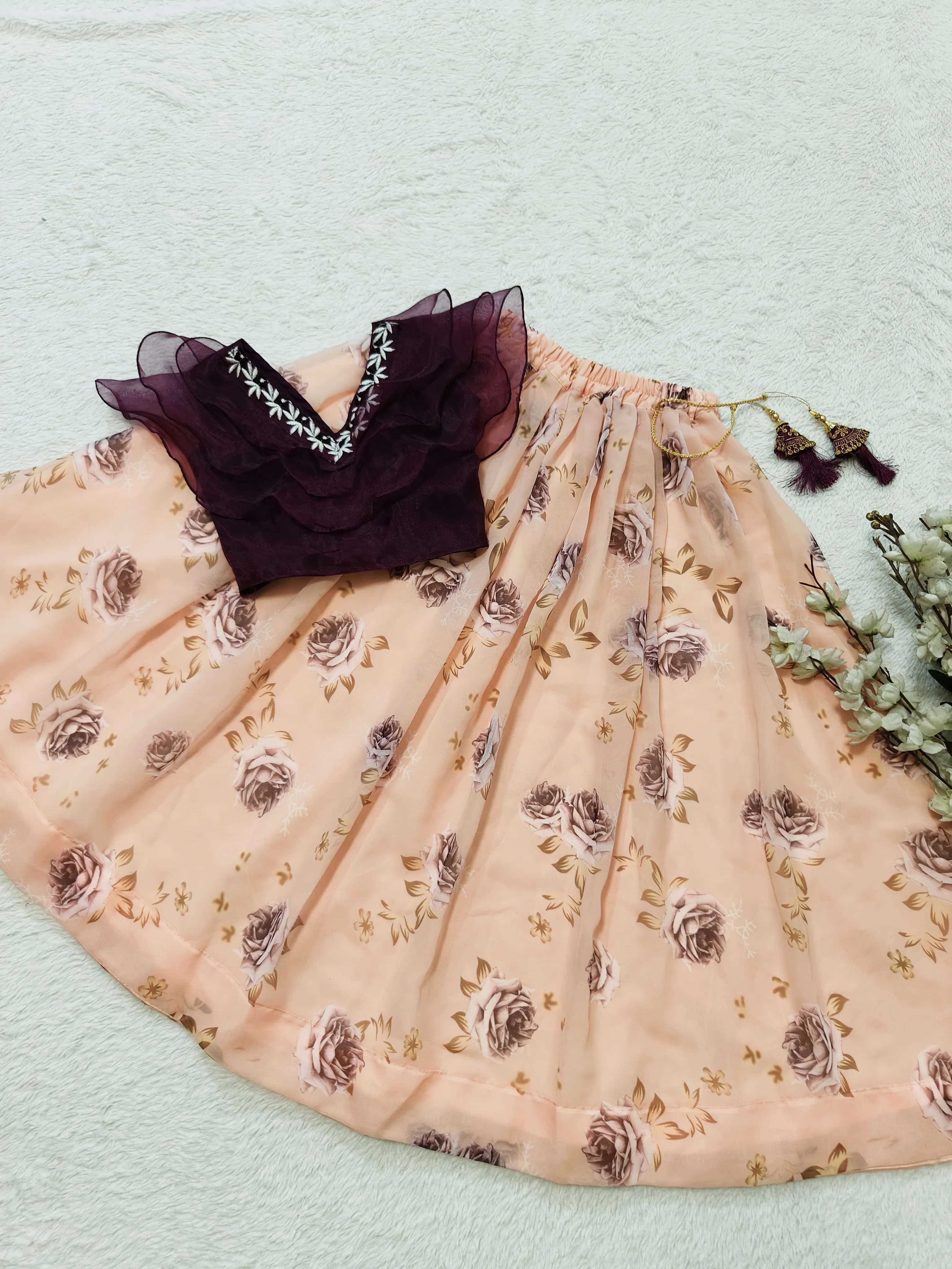 Beautiful Designer Party Wear Georgette Kid's Lehenga Choli