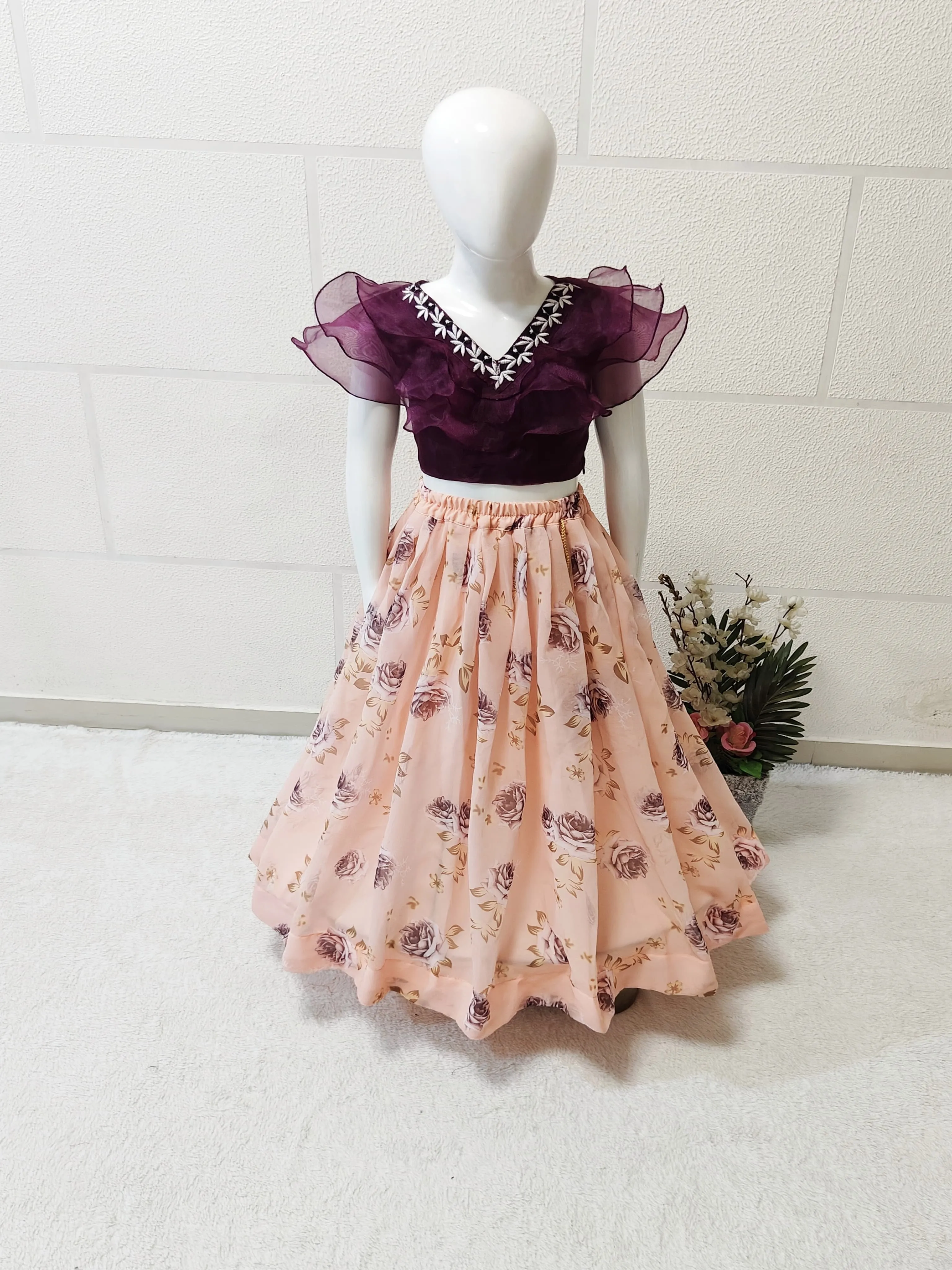 Beautiful Designer Party Wear Georgette Kid's Lehenga Choli