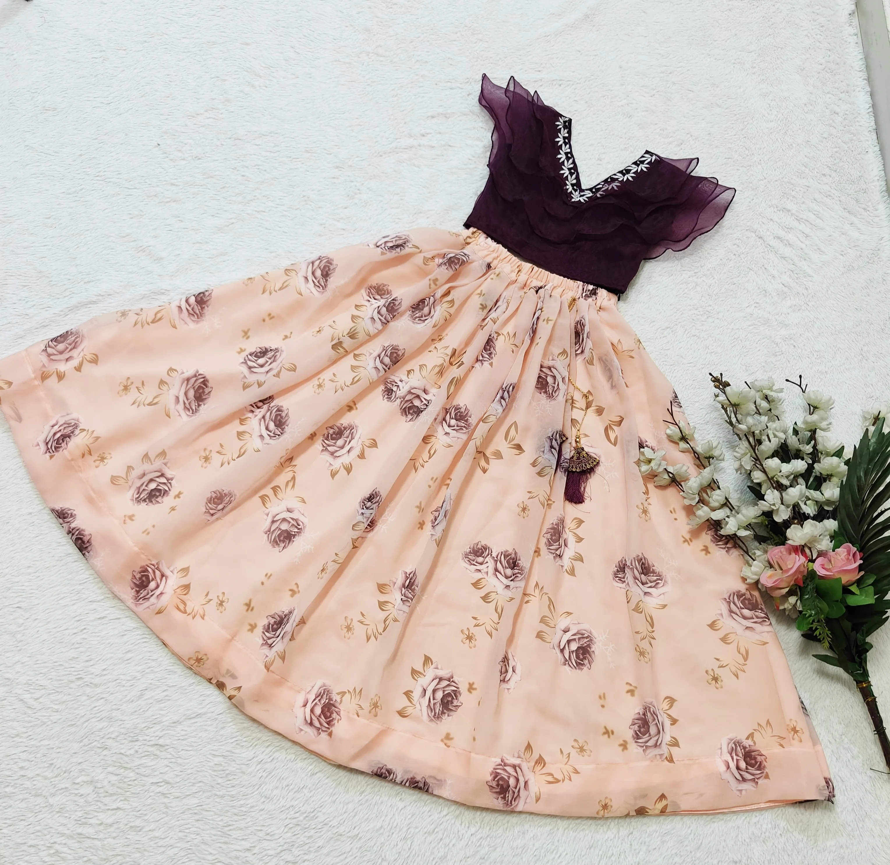 Beautiful Designer Party Wear Georgette Kid's Lehenga Choli