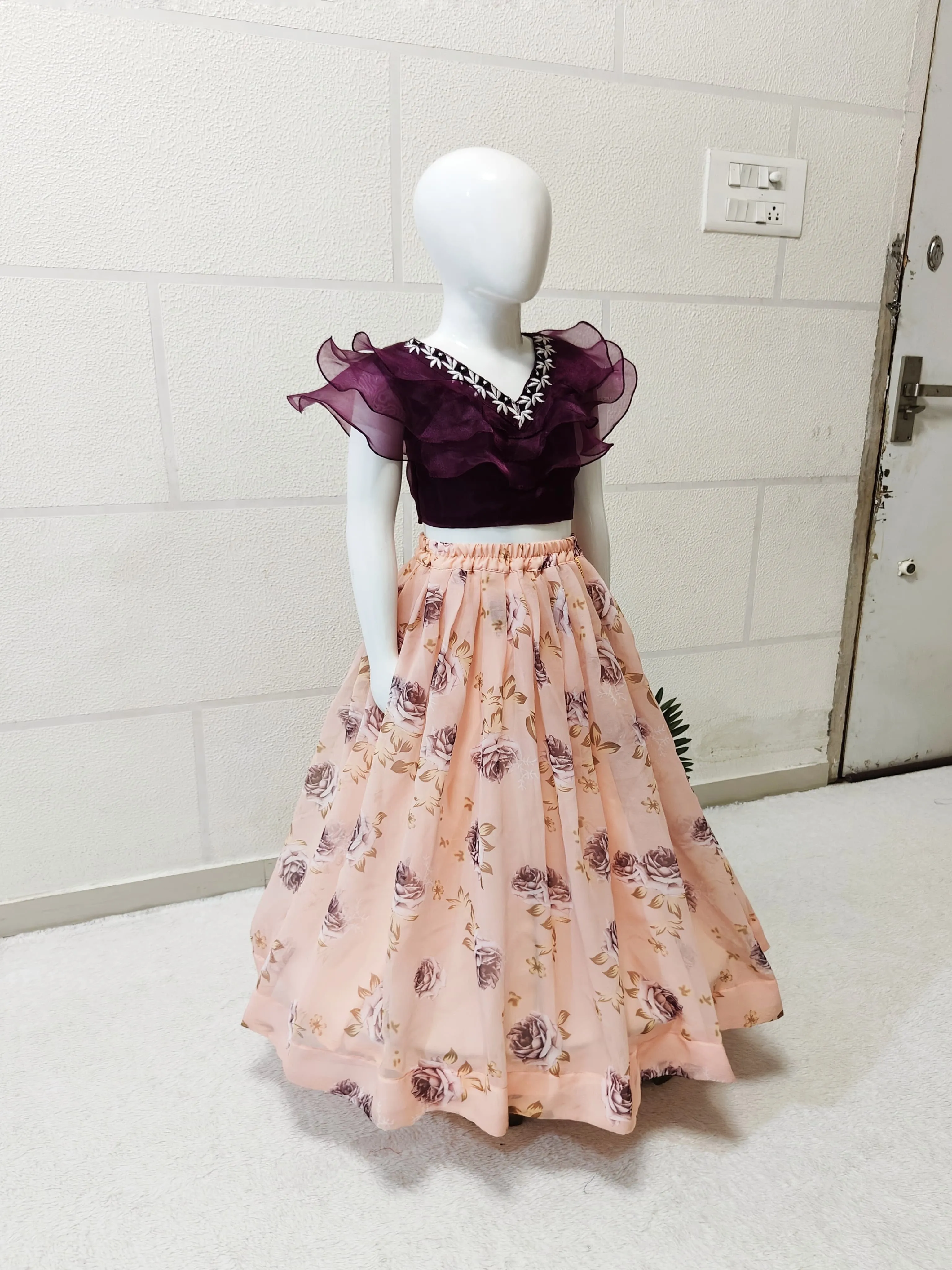 Beautiful Designer Party Wear Georgette Kid's Lehenga Choli