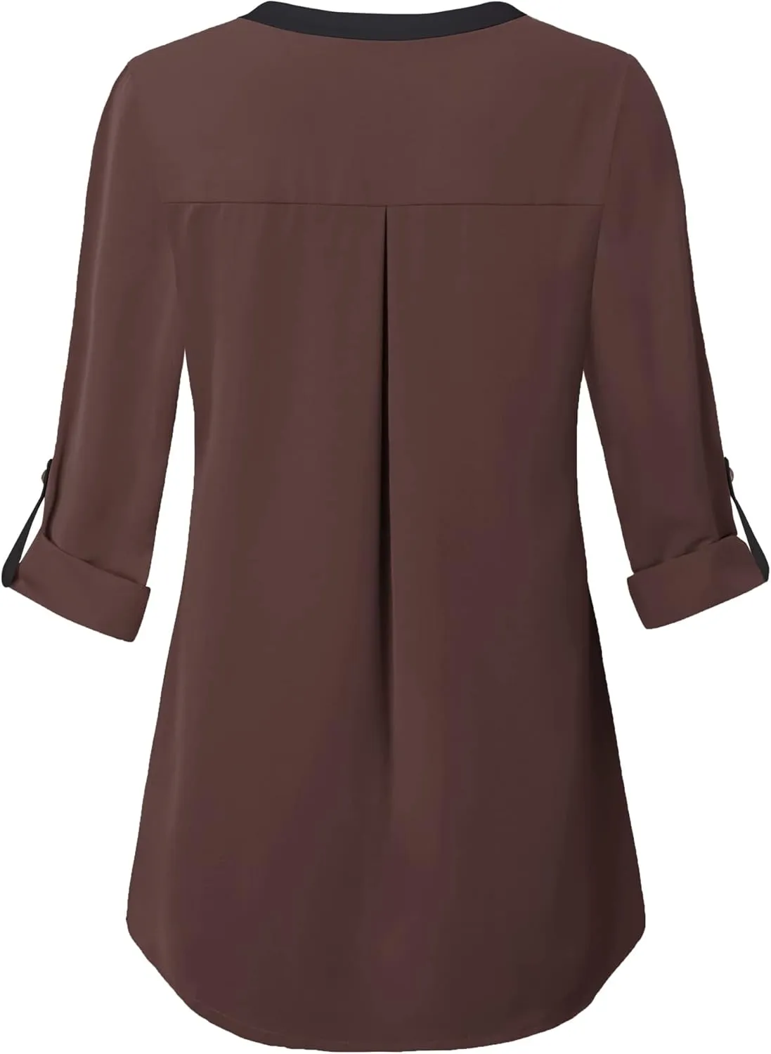 Gaharu Women's Casaul 3/4 Sleeve Shirts Tops V Neck Chiffon Blouses