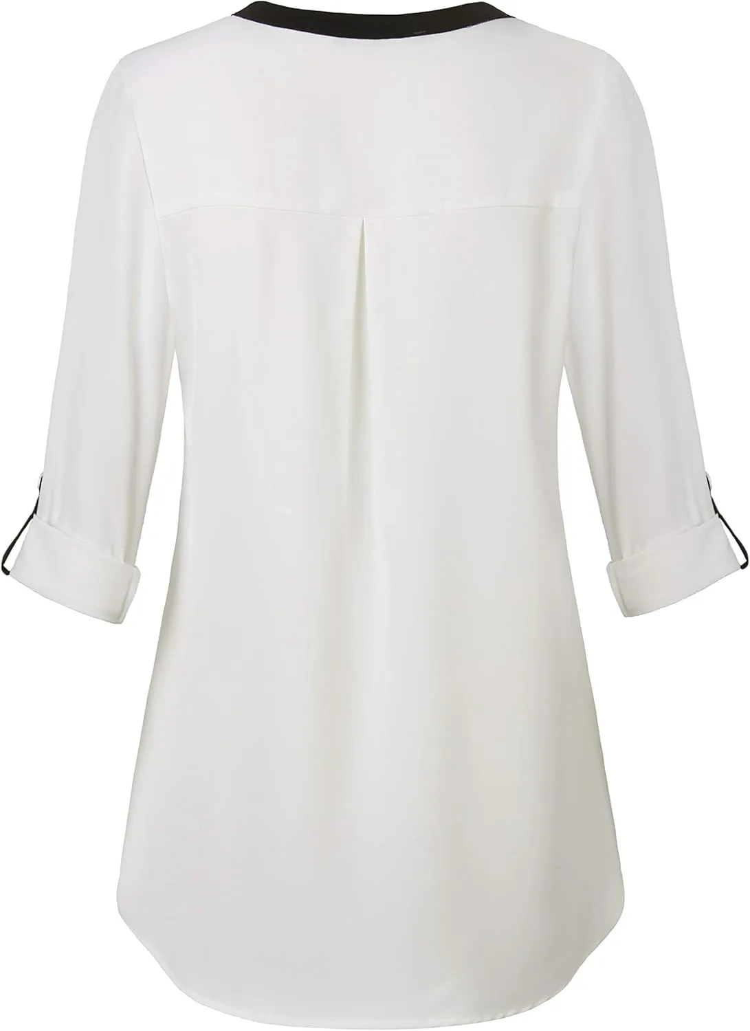 Gaharu Women's Casaul 3/4 Sleeve Shirts Tops V Neck Chiffon Blouses
