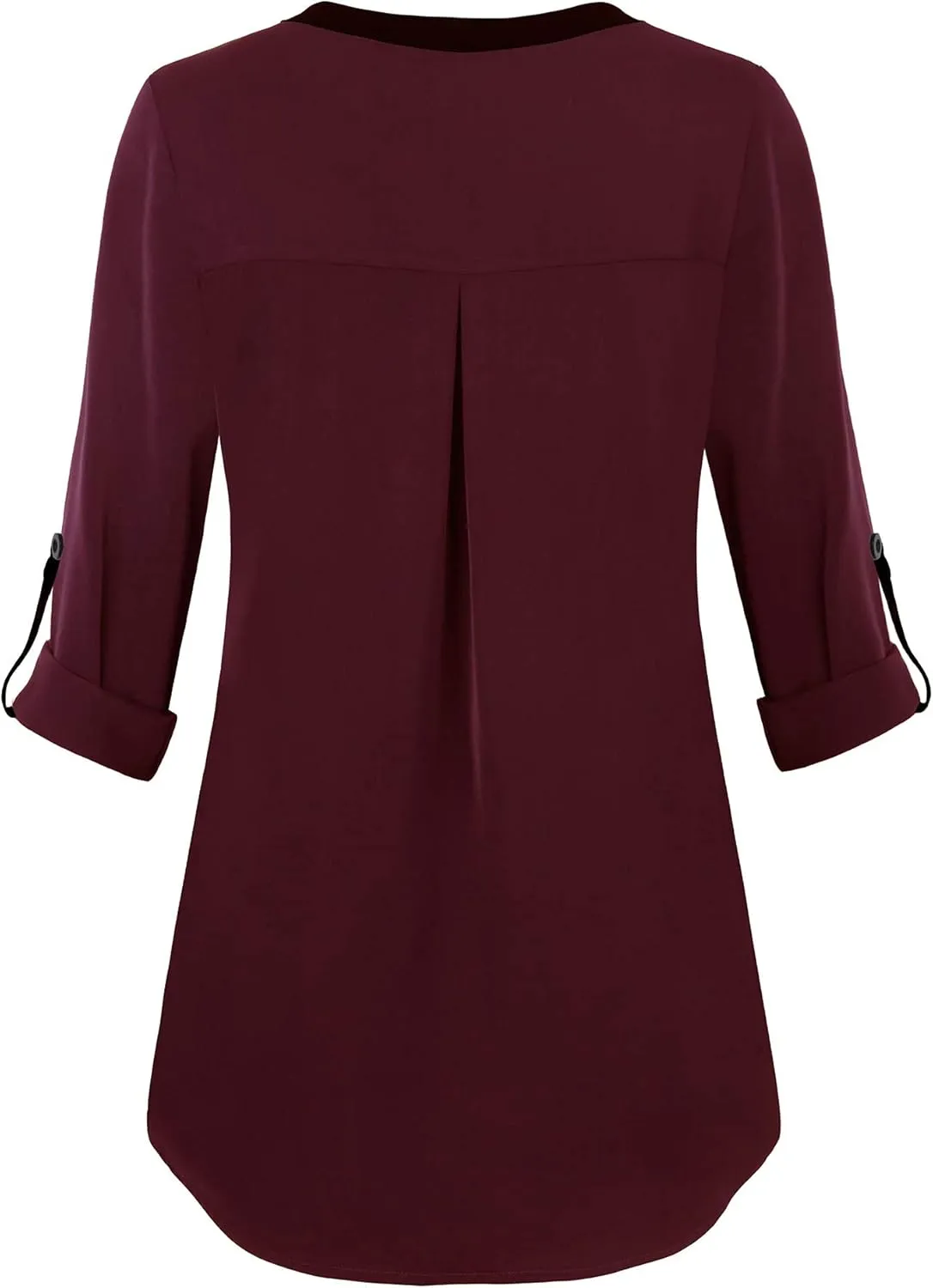 Gaharu Women's Casaul 3/4 Sleeve Shirts Tops V Neck Chiffon Blouses