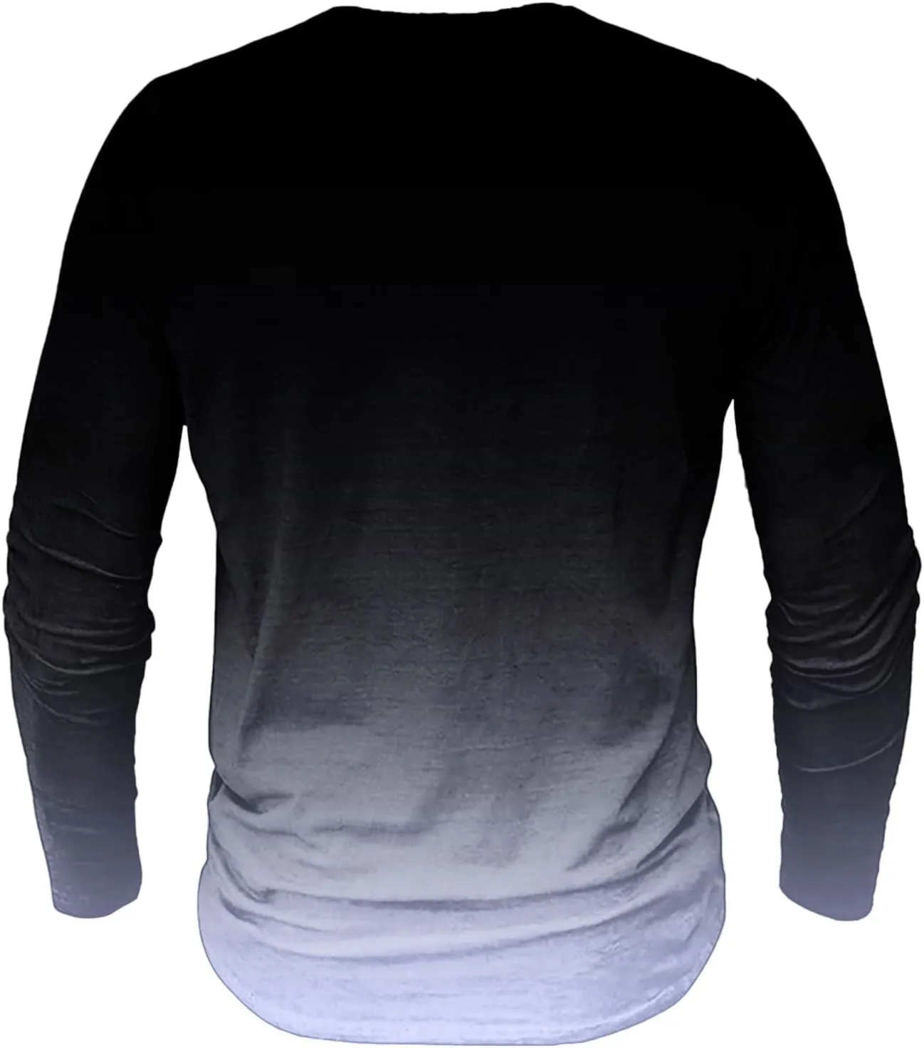 Mens Gradient Henley Shirts Vintage Long Sleeve Tees Casual Button Down V Neck T Shirt for Men Slim Fit Muscle Tops