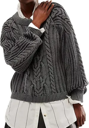 MOLERFO Cable Knit Sweater Women Oversized Chunky Sweaters Y2k Long Sleeve Pullover Winter Fall Sweater Trendy 2024