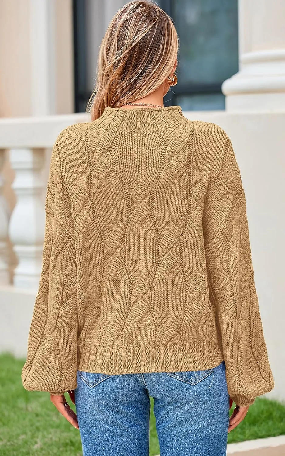 PRETTYGARDEN Women's Cable Knit Sweaters Casual Long Sleeve Crewneck Oversized Chunky Fall Winter Sweater Pullover Tops 2024