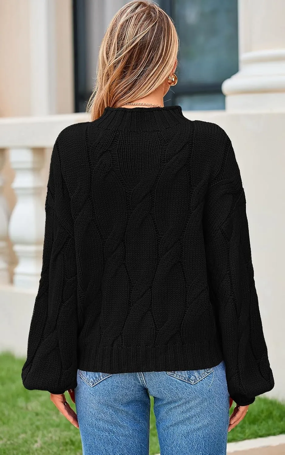 PRETTYGARDEN Women's Cable Knit Sweaters Casual Long Sleeve Crewneck Oversized Chunky Fall Winter Sweater Pullover Tops 2024