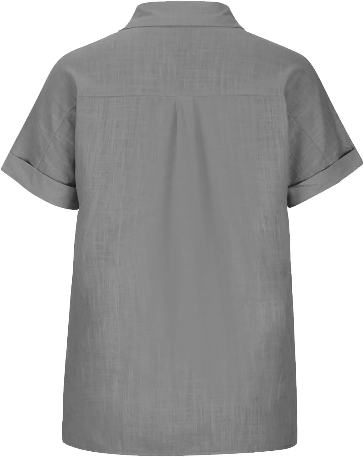 Women's Business Casual Blouses Trendy Pleated Lapel Button Down Shirts Summer Dress Cotton Linen Work Tee Tops 2025