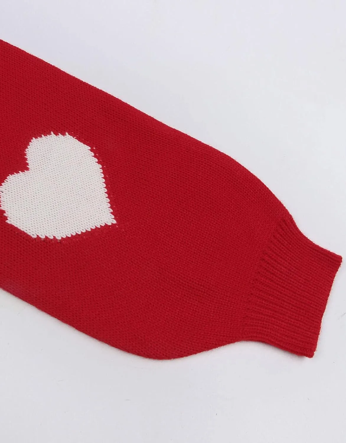 Women's Pullover Sweaters Long Sleeve Crew Neck Cute Multi-Hearts Knitted Casual Sweater