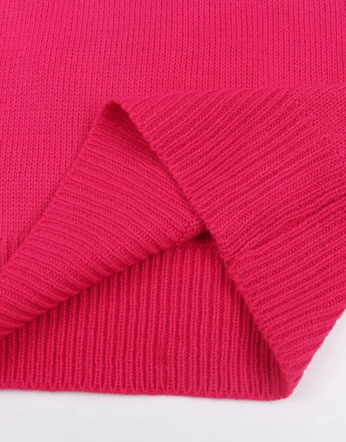 Women's Pullover Sweaters Long Sleeve Crew Neck Cute Multi-Hearts Knitted Casual Sweater