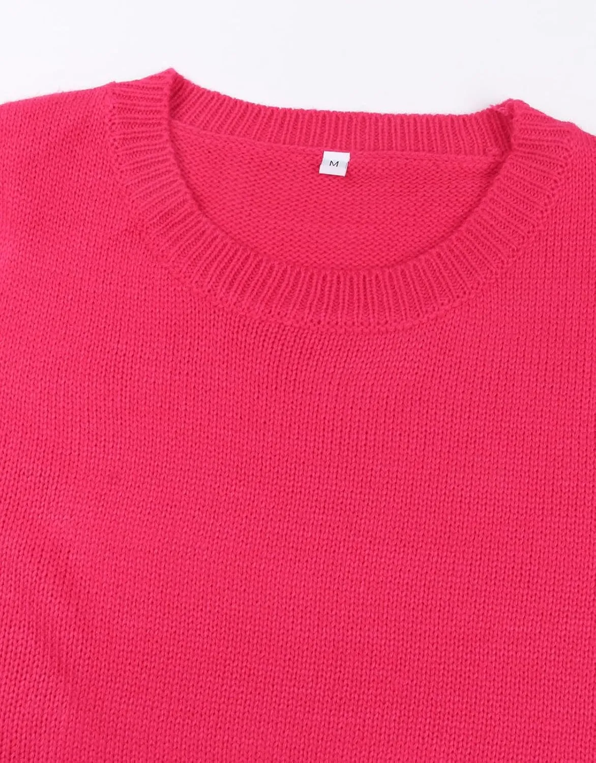 Women's Pullover Sweaters Long Sleeve Crew Neck Cute Multi-Hearts Knitted Casual Sweater