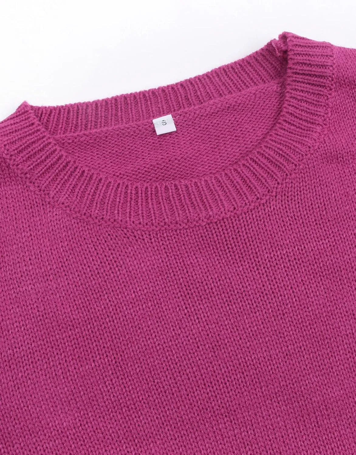Women's Pullover Sweaters Long Sleeve Crew Neck Cute Multi-Hearts Knitted Casual Sweater