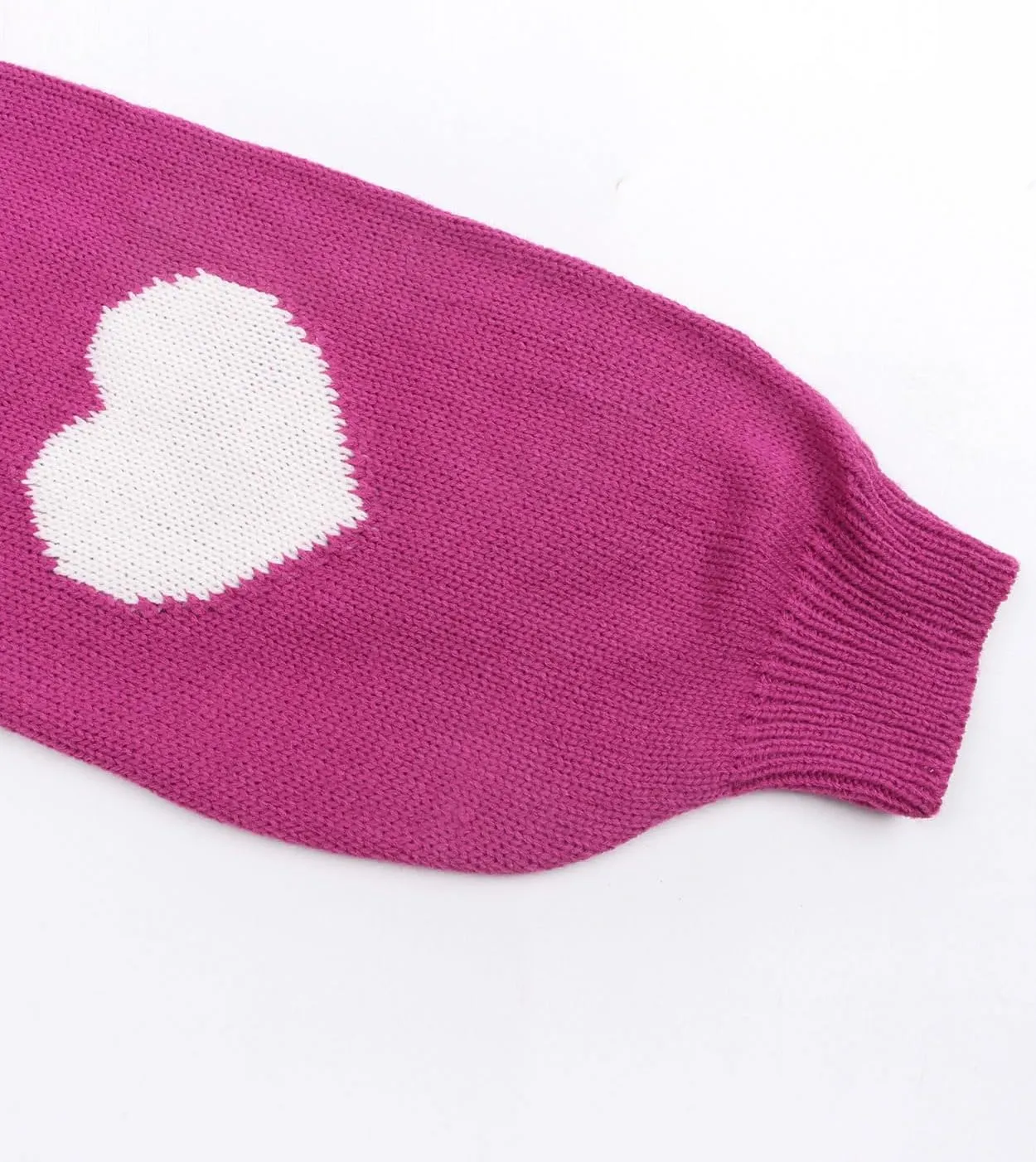 Women's Pullover Sweaters Long Sleeve Crew Neck Cute Multi-Hearts Knitted Casual Sweater